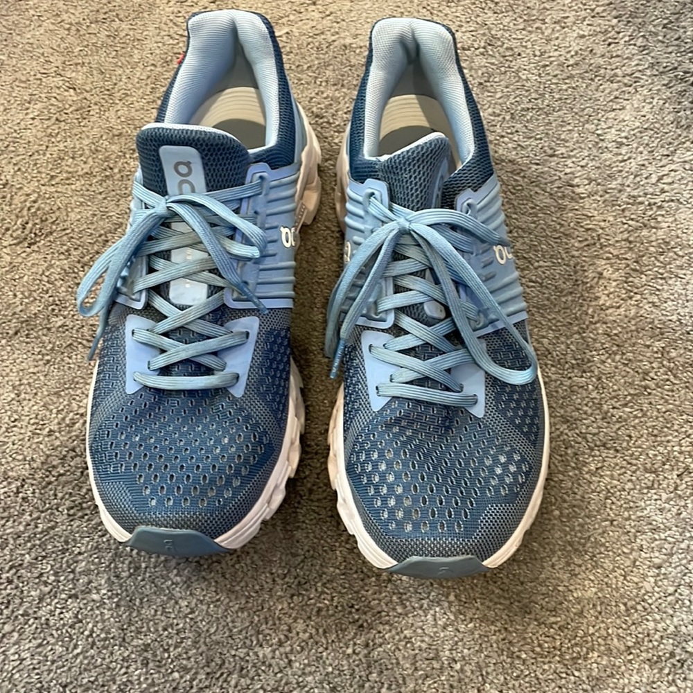 Sky blue on cloud shoes